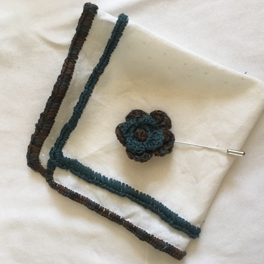 Pocket square and lapel pin